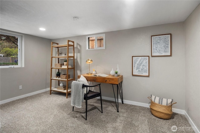 1602 NW 83rd St, Seattle, WA 98117 - office with carpet flooring, baseboards, and plenty of natural light
