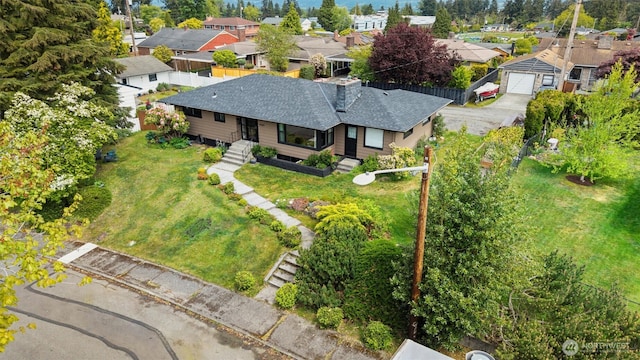 aerial view of residential area