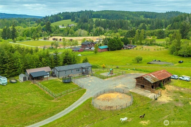882 Independence Rd, Rochester, WA 98579 - overview of rural landscape with a forest