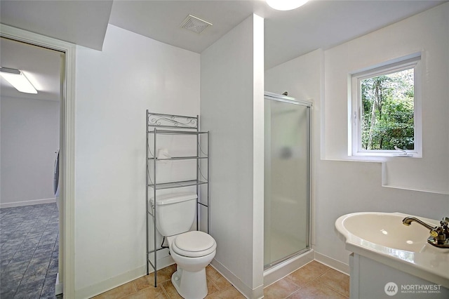 955 Michael Way, Camano Island, WA 98282 - full bathroom with a stall shower, toilet, and baseboards