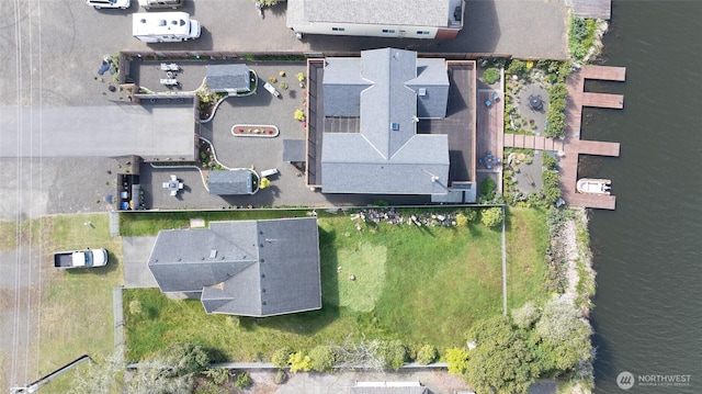drone / aerial view of a large body of water