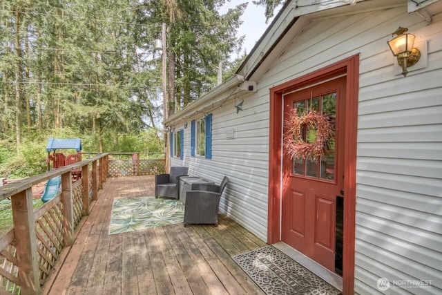 view of wooden deck
