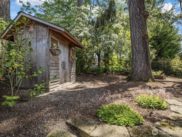 view of shed