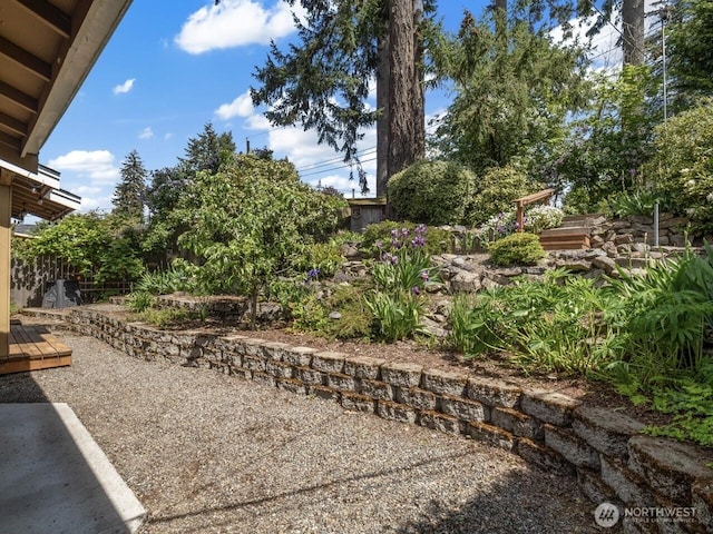 view of yard featuring fence