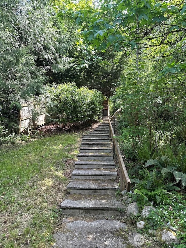 5790 NE Old Mill Rd NE, Bainbridge Island, WA 98110 - view of yard with stairway
