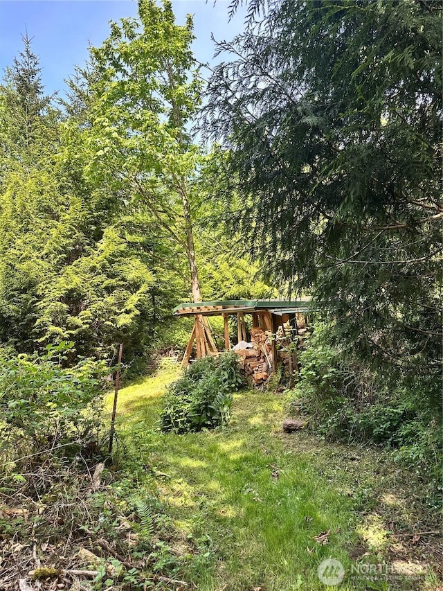 5790 NE Old Mill Rd NE, Bainbridge Island, WA 98110 - view of yard with a forest view