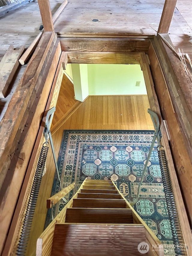 5790 NE Old Mill Rd NE, Bainbridge Island, WA 98110 - stairs featuring wooden walls