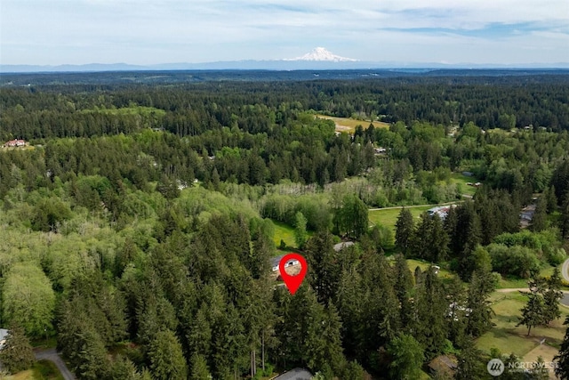 aerial view of a heavily wooded area