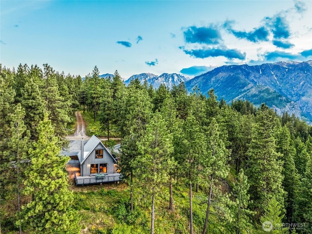 981 Nighthawk Ridge Ln, Leavenworth, WA 98826 - mountain view with a heavily wooded area