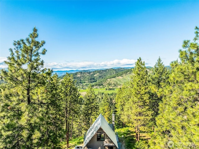 981 Nighthawk Ridge Ln, Leavenworth, WA 98826 - view of mountain backdrop featuring a heavily wooded area