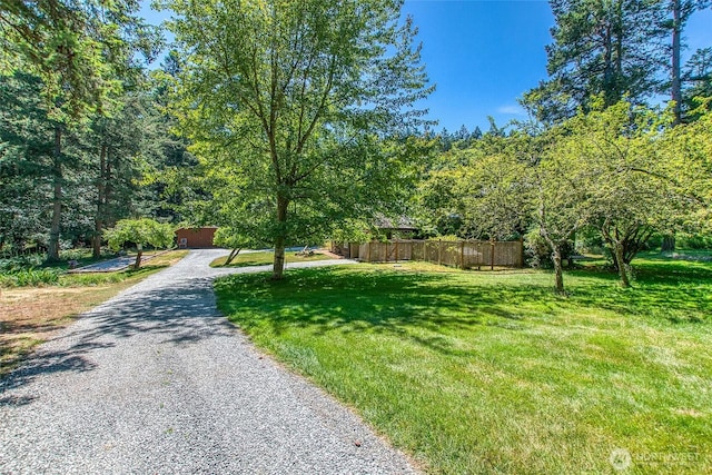1472 White Beach Rd, Orcas Island, WA 98280 - view of yard with driveway and a wooded view