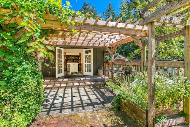 1472 White Beach Rd, Orcas Island, WA 98280 - view of patio / terrace featuring a pergola
