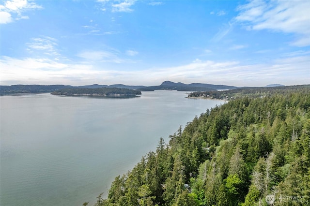 water view with a mountainous background