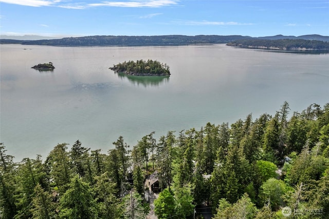 water view with a mountain backdrop