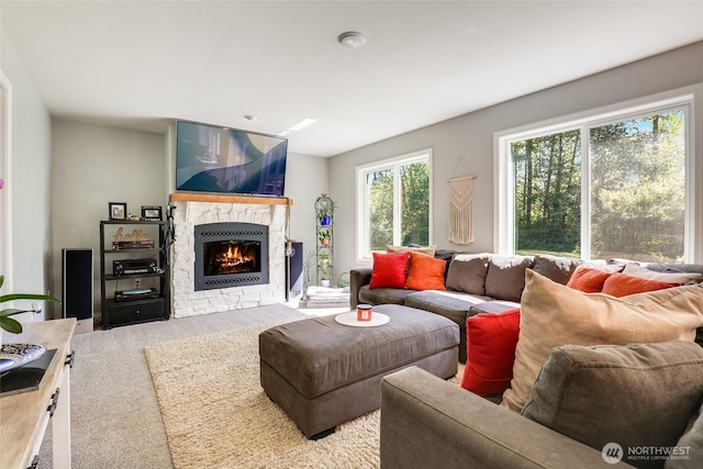 20121 3rd Ave NW, Arlington, WA 98223 - living room with a fireplace and carpet