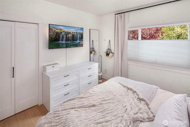 5801 Phinney Ave N Unit 103, Seattle, WA 98103 - bedroom featuring light wood-type flooring and a closet
