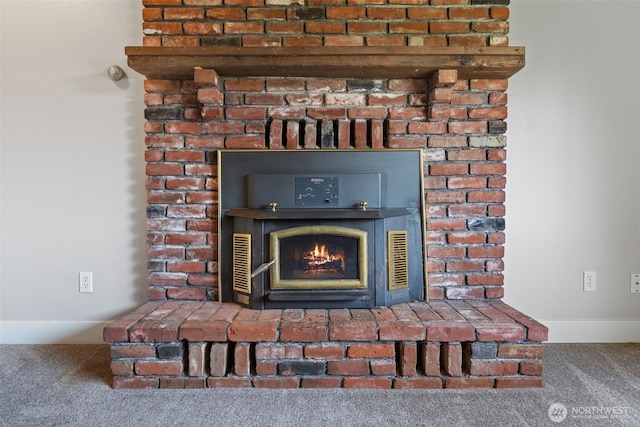 21803 NE Abernathy Rd, Yacolt, WA 98675 - detailed view of carpet floors and a fireplace