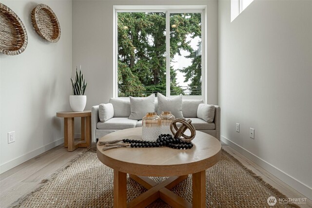 2108 15th Ave S Unit C, Seattle, WA 98144 - sitting room featuring light wood-style floors and baseboards