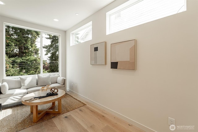 2108 15th Ave S Unit C, Seattle, WA 98144 - living area with baseboards, recessed lighting, and light wood-style floors