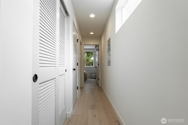2108 15th Ave S Unit C, Seattle, WA 98144 - hall with light wood-style flooring, recessed lighting, and baseboards