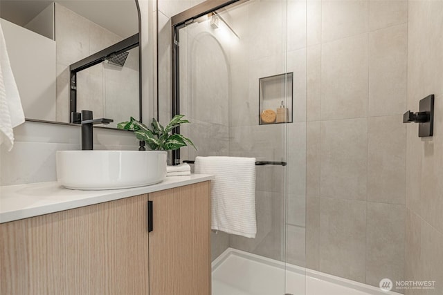 2108 15th Ave S Unit C, Seattle, WA 98144 - full bathroom featuring vanity and a tile shower