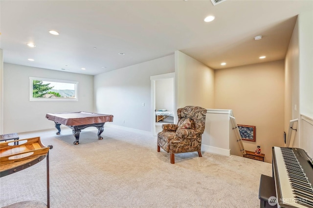 411 19th St NE Unit 9, East Wenatchee, WA 98802 - recreation room featuring carpet floors, billiards, and recessed lighting