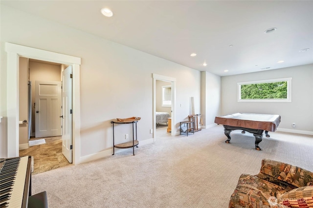 411 19th St NE Unit 9, East Wenatchee, WA 98802 - playroom with billiards, carpet flooring, recessed lighting, and baseboards