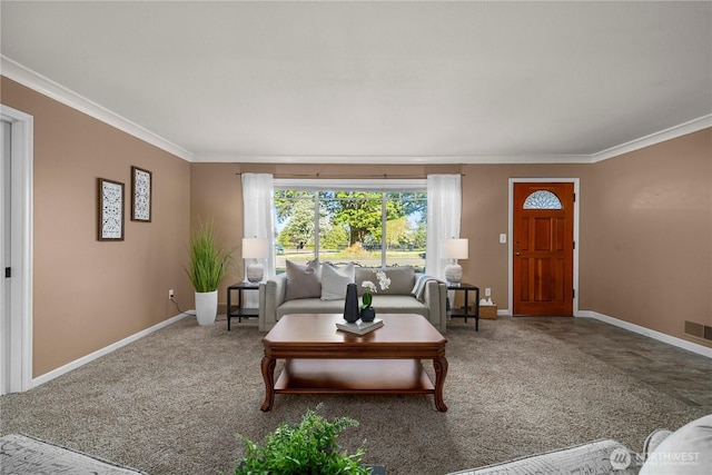 5946 S Sheridan Ave, Tacoma, WA 98408 - carpeted living area featuring crown molding and baseboards