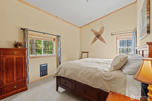 111 Connon Canyon Rd, Leavenworth, WA 98826 - bedroom featuring light colored carpet, lofted ceiling, and baseboards
