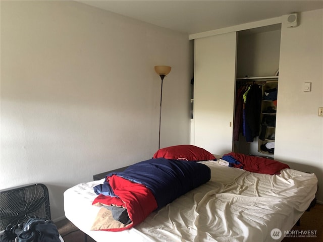 bedroom featuring a closet