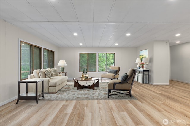 1071 Red Valley Ln, Maple Falls, WA 98266 - living room with recessed lighting, light wood-style flooring, and baseboards