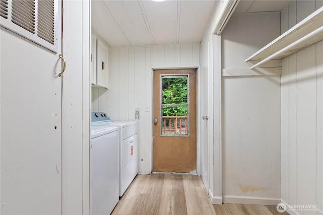 1071 Red Valley Ln, Maple Falls, WA 98266 - laundry room featuring light wood-type flooring and washing machine and clothes dryer