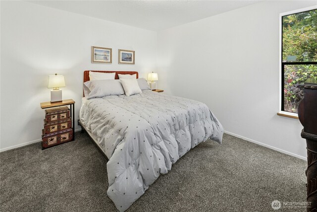 bedroom featuring carpet flooring and baseboards