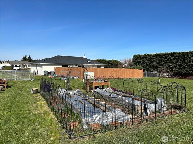 view of yard with a garden