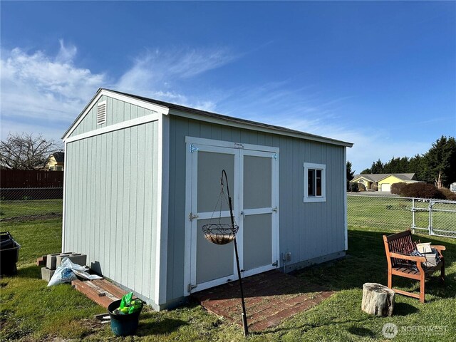 view of shed