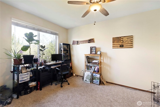 19424 E 26th Avenue Ct E, Spanaway, WA 98387 - home office featuring ceiling fan and carpet