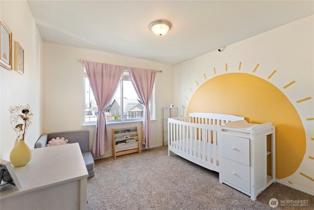 19424 E 26th Avenue Ct E, Spanaway, WA 98387 - bedroom featuring carpet, baseboards, and a crib