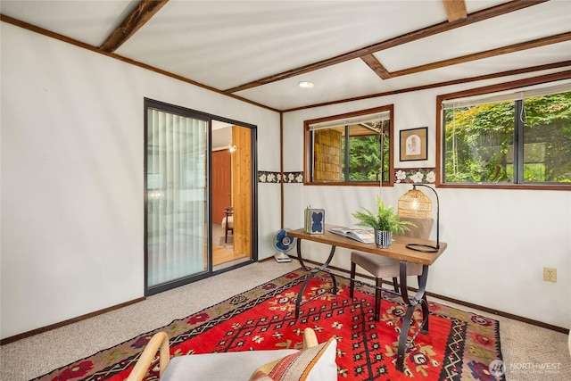 15790 Agatewood Rd NE, Bainbridge Island, WA 98110 - office area featuring carpet floors and baseboards