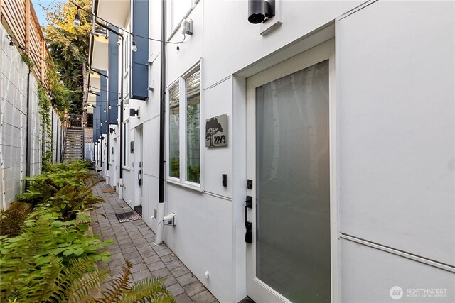 2273 14th Ave W, Seattle, WA 98119 - property entrance featuring stucco siding