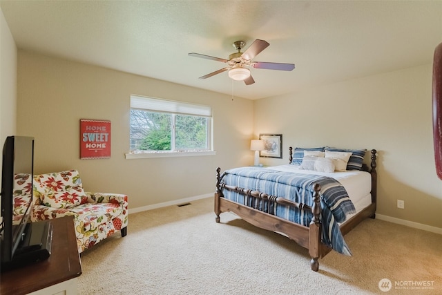 8070 Kispiox Rd, Blaine, WA 98230 - carpeted bedroom featuring baseboards and a ceiling fan
