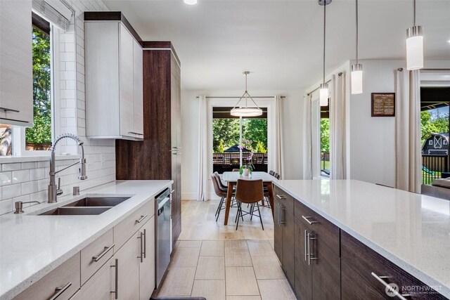kitchen with a sink, healthy amount of natural light, and dishwasher