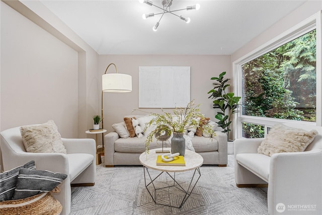 21016 NE 33rd Pl, Sammamish, WA 98074 - living room with a chandelier