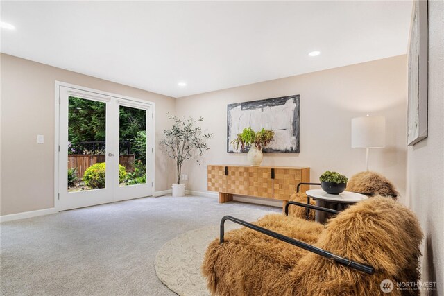 21016 NE 33rd Pl, Sammamish, WA 98074 - sitting room with carpet flooring, baseboards, and recessed lighting
