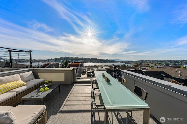 2217 Boylston Ave E Unit C, Seattle, WA 98102 - view of patio / terrace featuring outdoor lounge area, a balcony, and a water view