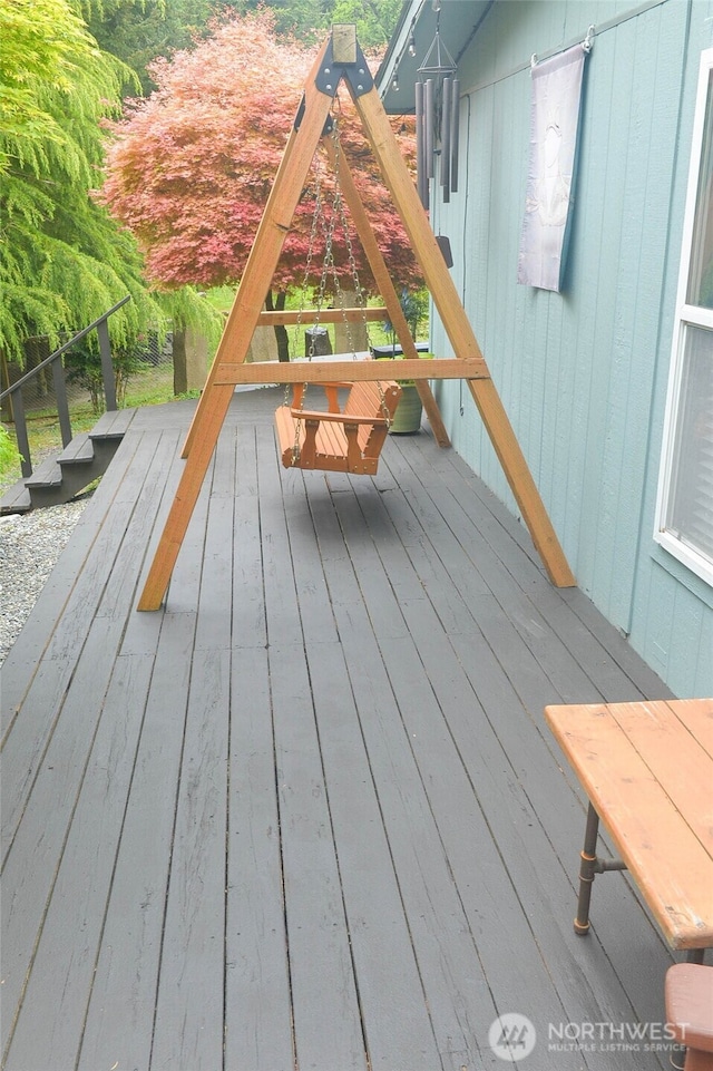 332 Rhododendron Dr, Sequim, WA 98382 - view of wooden terrace
