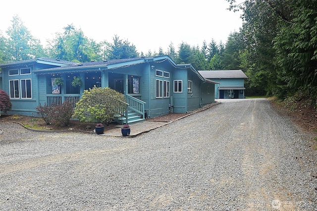 332 Rhododendron Dr, Sequim, WA 98382 - view of front of house with gravel driveway