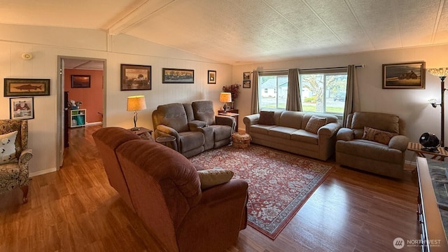 living area with wood finished floors