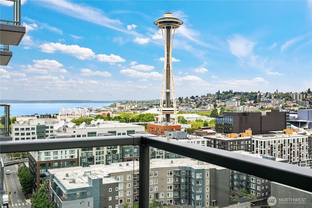 balcony with a view of city