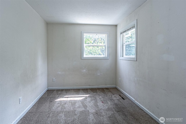 carpeted empty room with baseboards