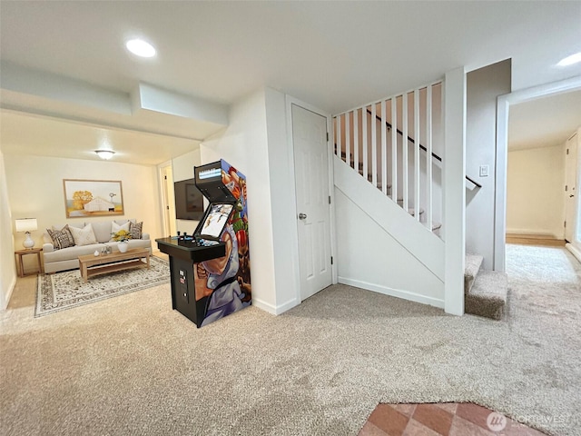 12504 S C St, Parkland, WA 98444 - stairway with carpet floors and recessed lighting